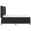 Box spring seng med LED-lysstrimler Sort 140 x 200 cm Fløjl