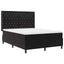 Box spring seng med madras med LED Sort 160 x 200 cm Fløjl