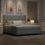 Box spring seng med madras med LED Lysegrå 180 x 200 cm Fløjl