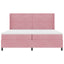 Box spring seng med madras med LED Lyserød 200 x 200 cm Fløjl
