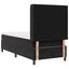 Box spring seng med LED-lysstrimler Sort 80 x 200 cm Fløjl