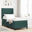 Box spring seng med LED-lysstrimler Mørkegrøn 80 x 200 cm Fløjl