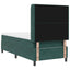 Box spring seng med LED-lysstrimler Mørkegrøn 80 x 200 cm Fløjl