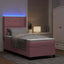 Box spring seng med LED-lysstrimler Lyserød 90 x 190 cm Fløjl