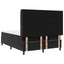 Box spring seng med LED-lysstrimler Sort 160 x 200 cm Fløjl