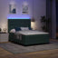 Box spring seng med hovedgærde Mørkegrøn 160 x 200 cm Fløjl