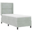 Box spring seng med LED-lysstrimler Lysegrå 80 x 200 cm Fløjl