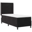 Box spring seng med LED-lysstrimler Sort 80 x 200 cm Fløjl