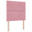 Box spring seng med LED-lysstrimler Lyserød 90 x 190 cm Fløjl