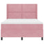 Box spring seng med LED-lysstrimler Lyserød 140 x 190 cm Fløjl