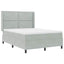 Box spring seng med LED-lysstrimler Lysegrå 160 x 200 cm Fløjl