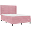 Box spring seng med LED-lysstrimler Lyserød 160 x 200 cm Fløjl