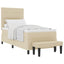 Box spring seng med hovedgærde Creme 80 x 200 cm Stof