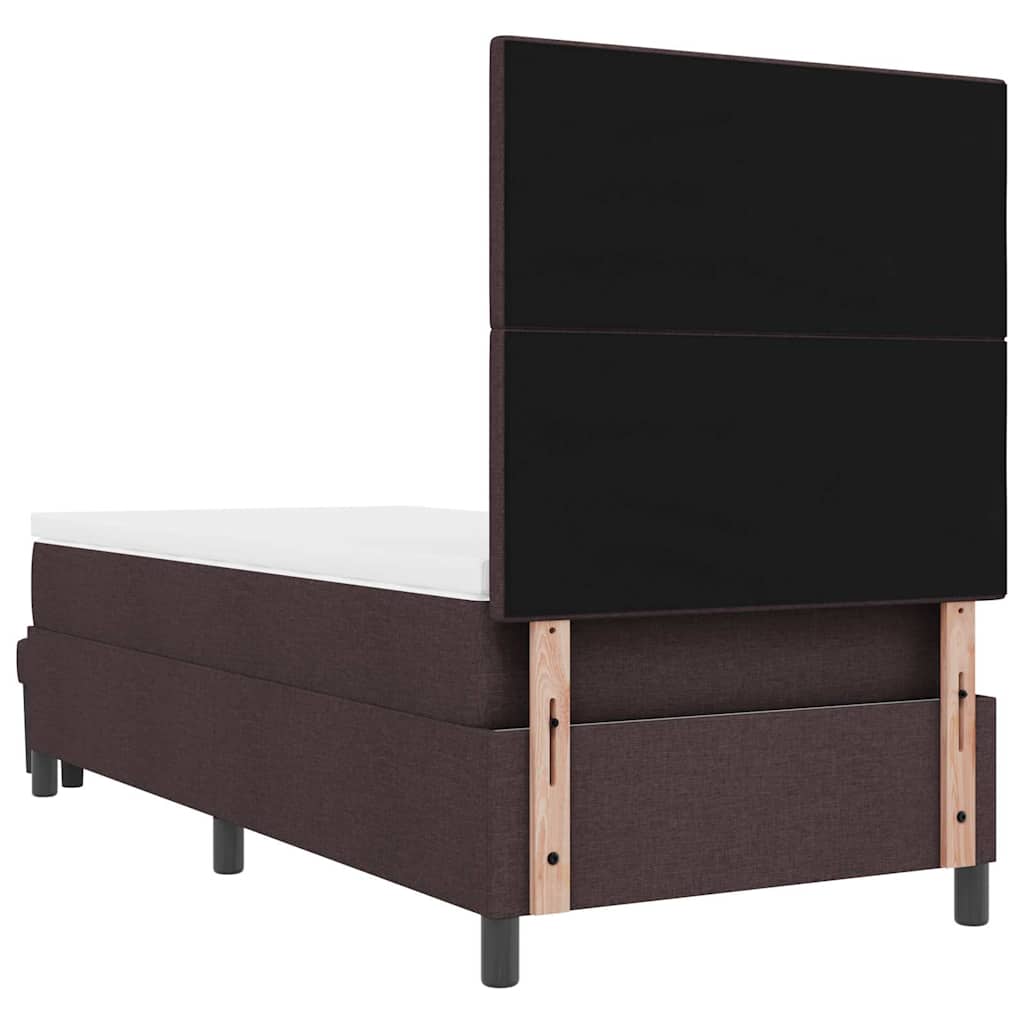 Box spring seng med hovedgærde Mørk Brun 90 x 190 cm Stof