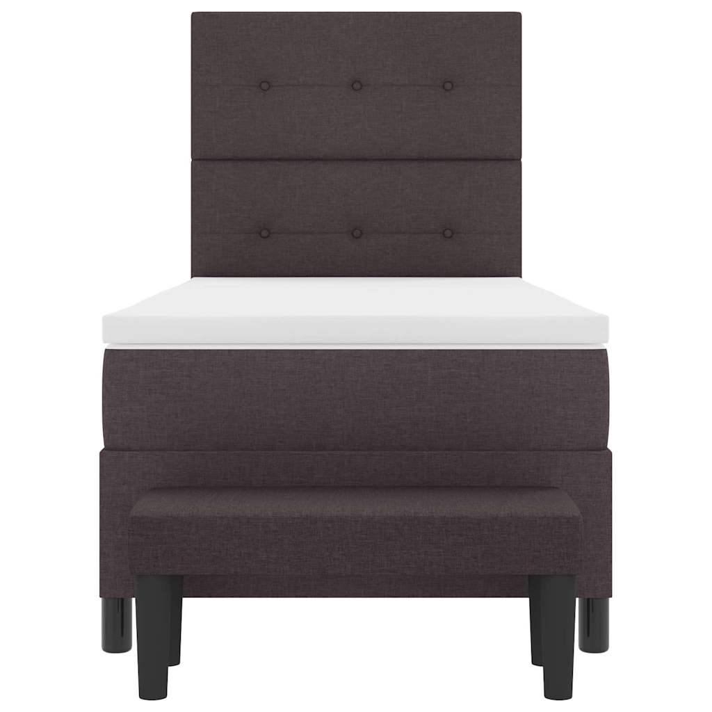 Box spring seng med hovedgærde Mørk Brun 90 x 190 cm Stof