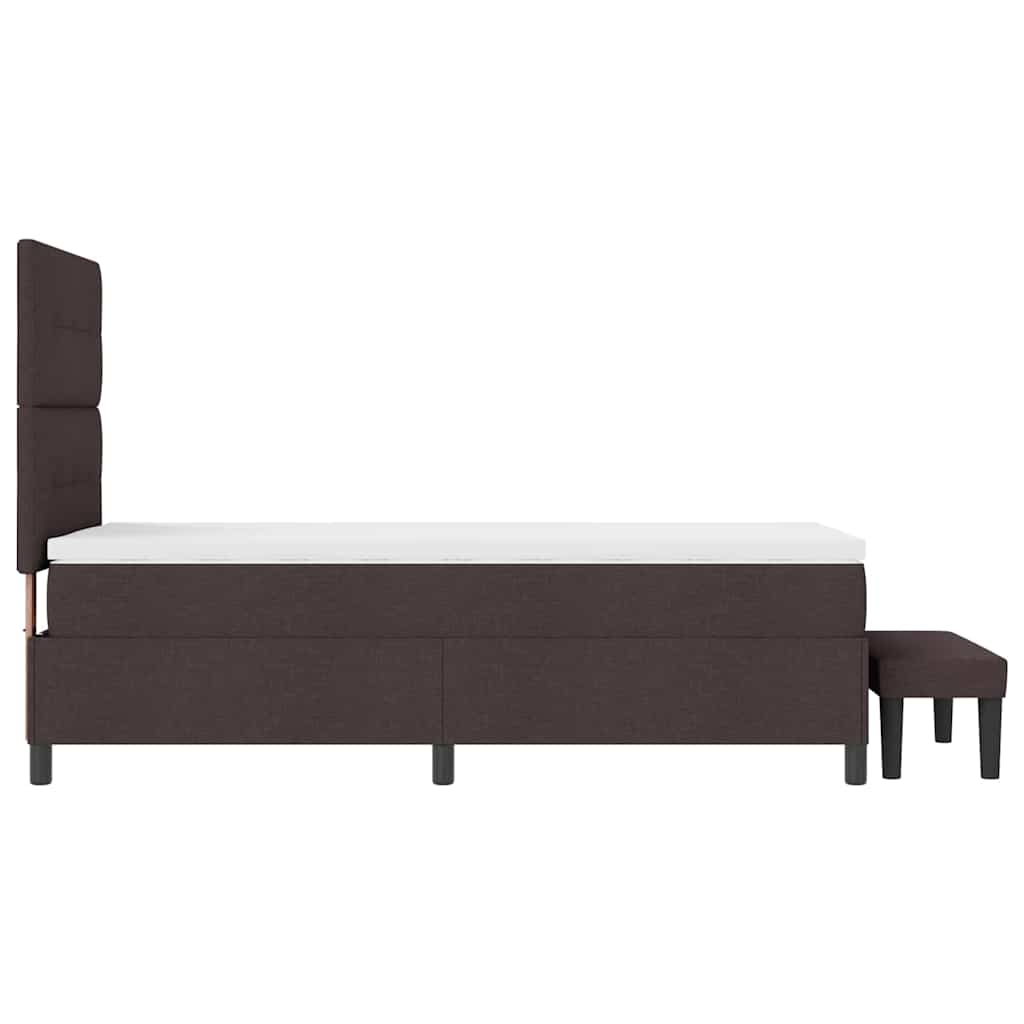 Box spring seng med hovedgærde Mørk Brun 90 x 190 cm Stof