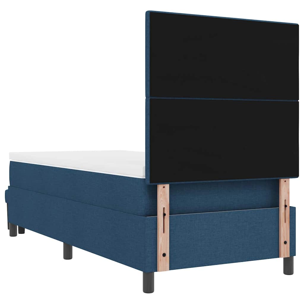 Box spring seng med hovedgærde Blå 90 x 190 cm Stof