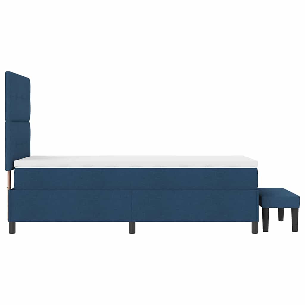 Box spring seng med hovedgærde Blå 90 x 190 cm Stof