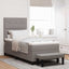 Box spring seng med hovedgærde Gråbrun 100 x 200 cm Stof