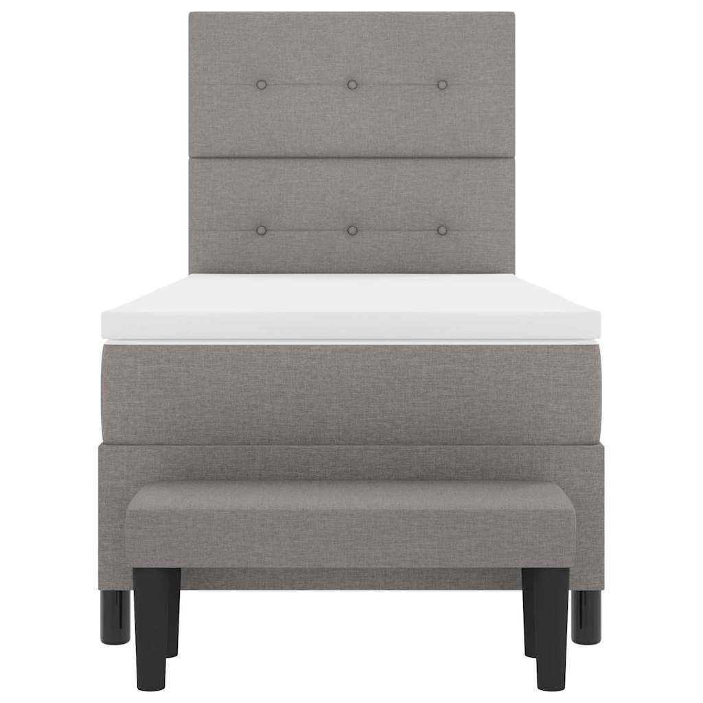 Box spring seng med hovedgærde Gråbrun 100 x 200 cm Stof