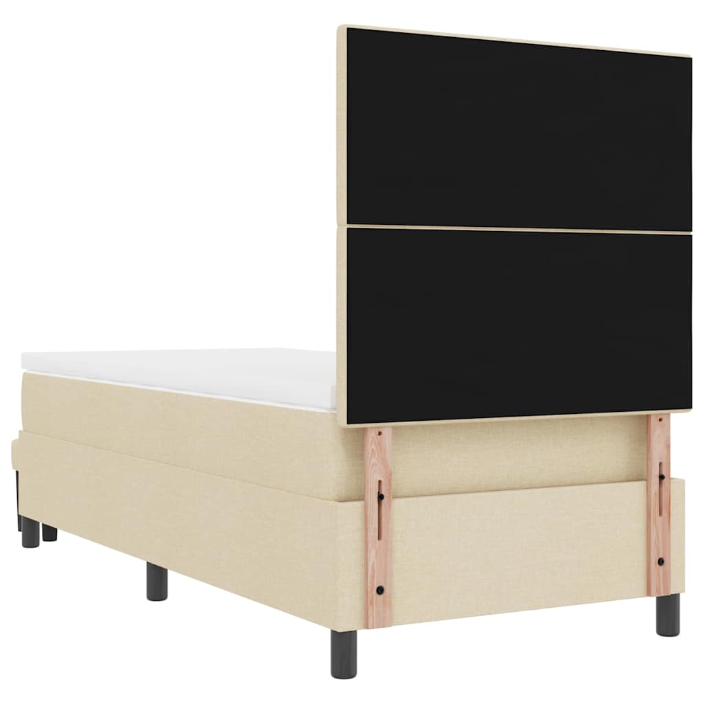 Box spring seng med hovedgærde Creme 100 x 200 cm Stof