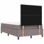 Box spring seng med hovedgærde Gråbrun 120 x 190 cm Stof