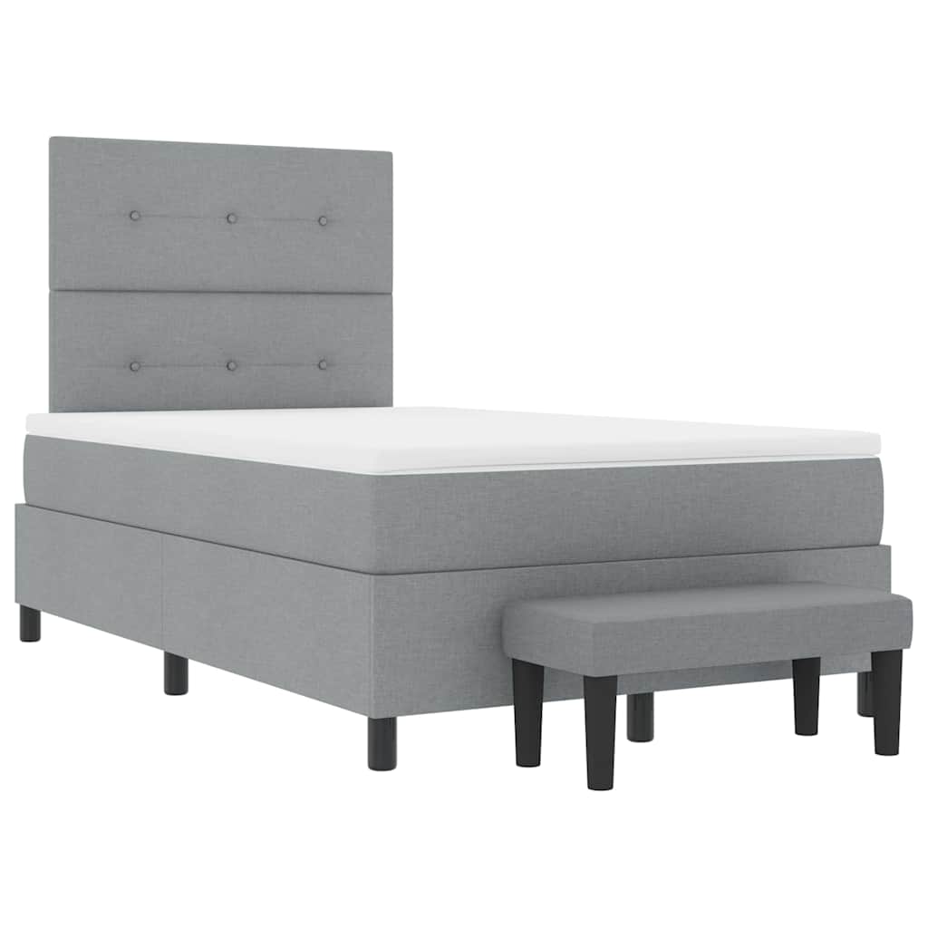 Box spring seng med hovedgærde Lysegrå 120 x 200 cm Stof