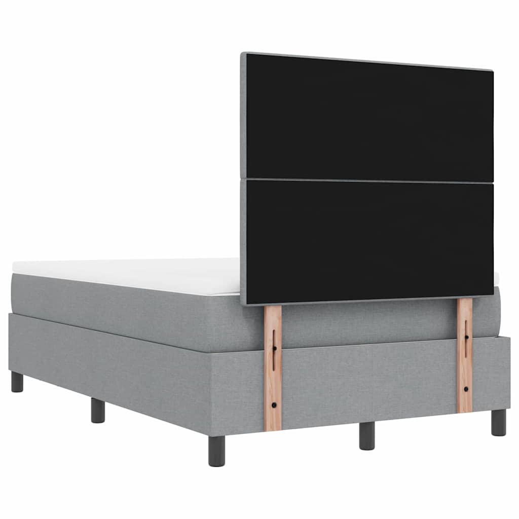 Box spring seng med hovedgærde Lysegrå 120 x 200 cm Stof