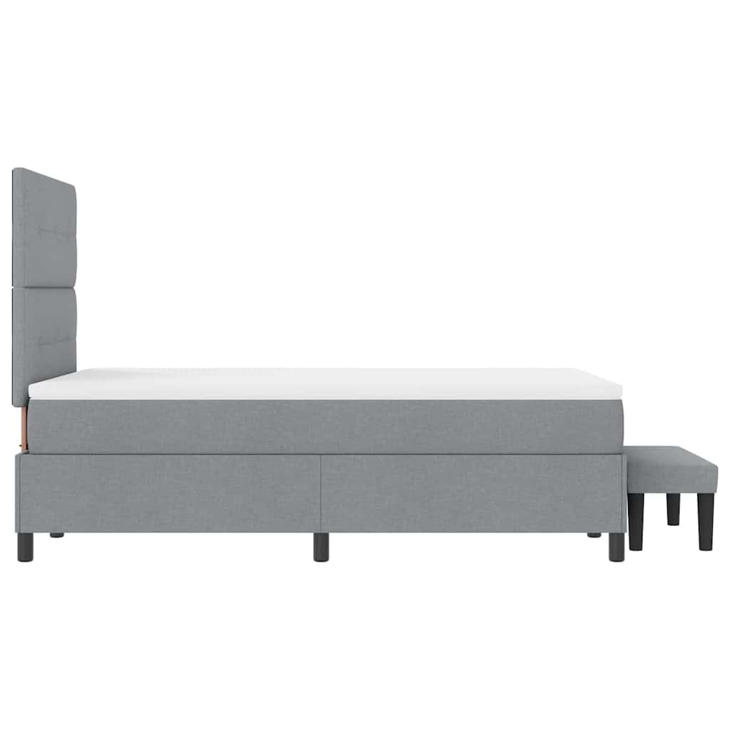 Box spring seng med hovedgærde Lysegrå 120 x 200 cm Stof