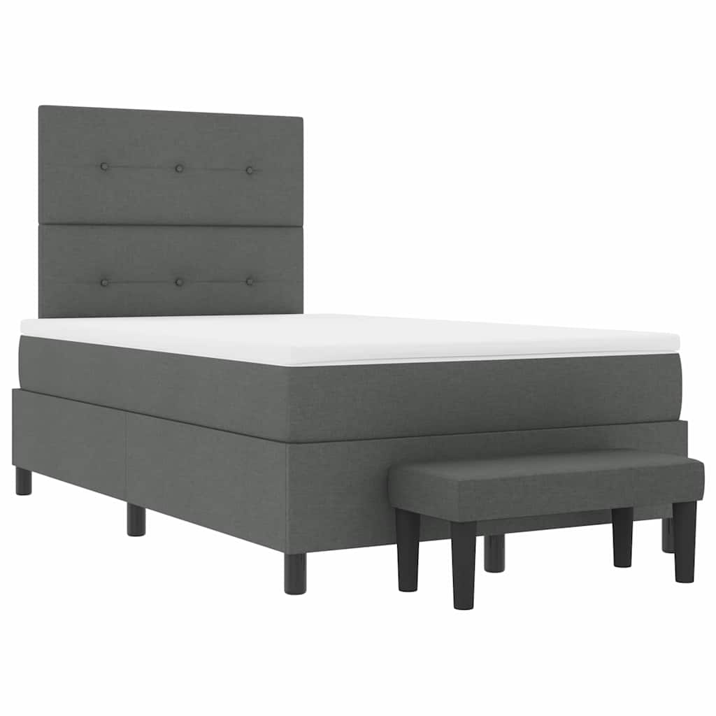 Box spring seng med pude Mørkegrå 120 x 200 cm Stof