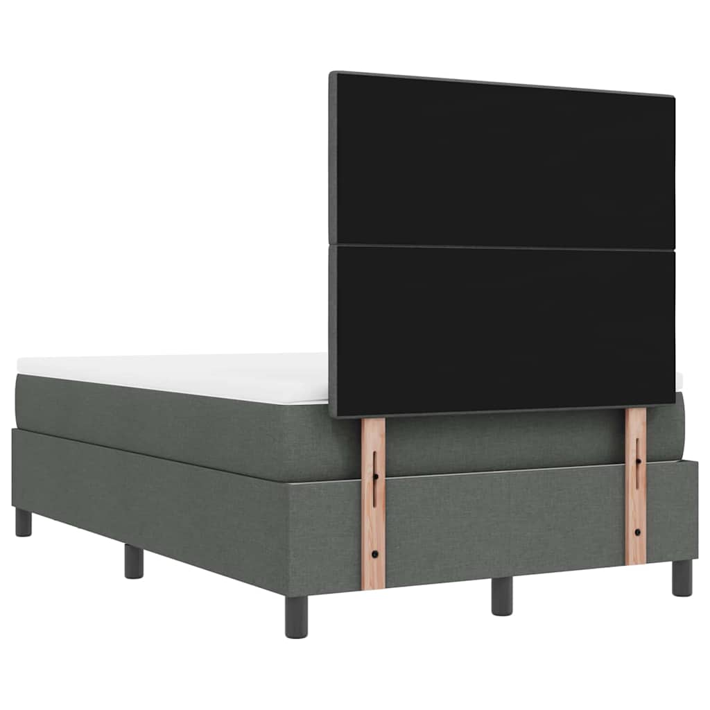 Box spring seng med pude Mørkegrå 120 x 200 cm Stof