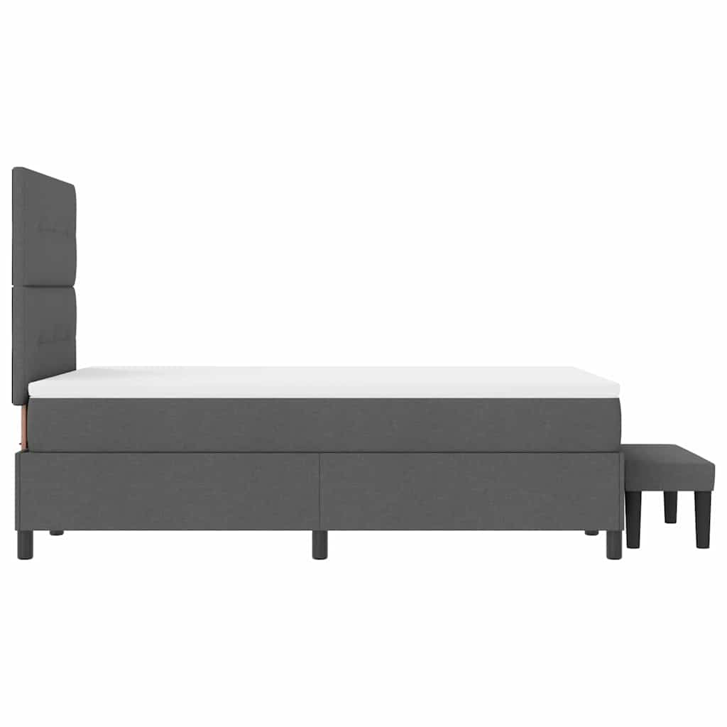 Box spring seng med pude Mørkegrå 120 x 200 cm Stof