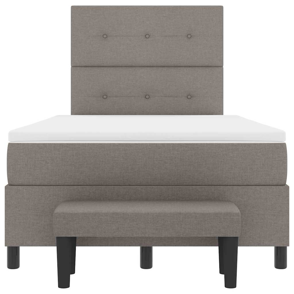 Box spring seng med hovedgærde Gråbrun 120 x 200 cm Stof