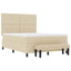 Box spring seng med hovedgærde Creme 160 x 200 cm Stof