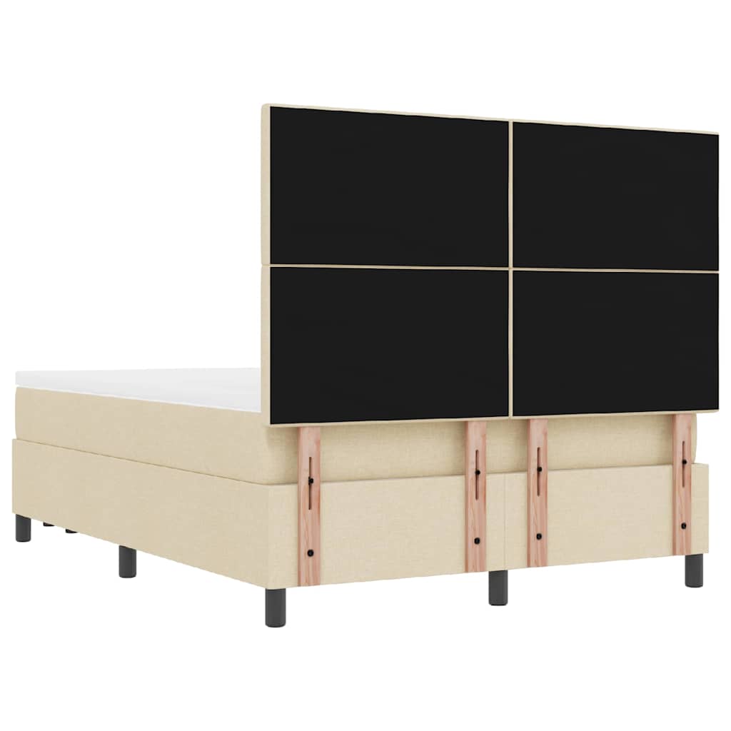 Box spring seng med hovedgærde Creme 160 x 200 cm Stof