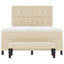 Box spring seng med hovedgærde Creme 160 x 200 cm Stof