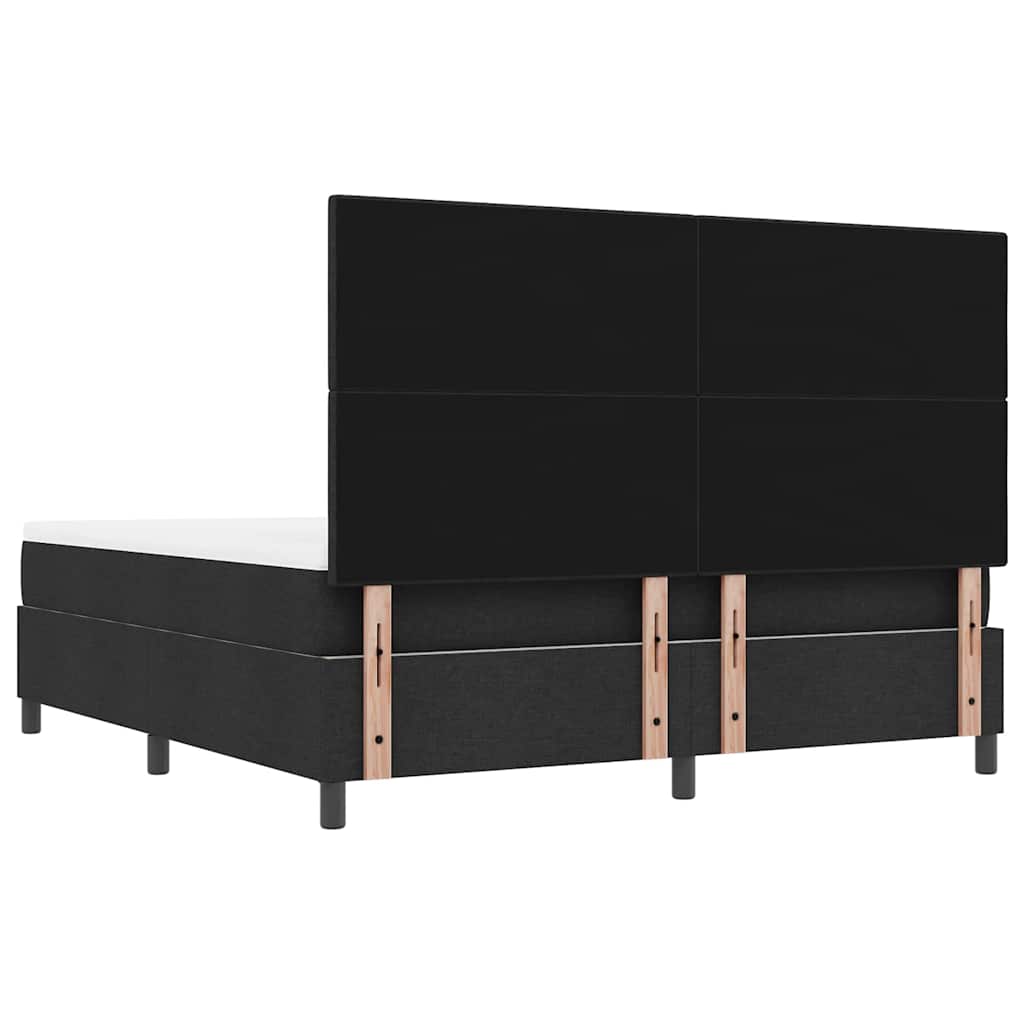 Box spring seng med hovedgærde Sort 180 x 200 cm Stof