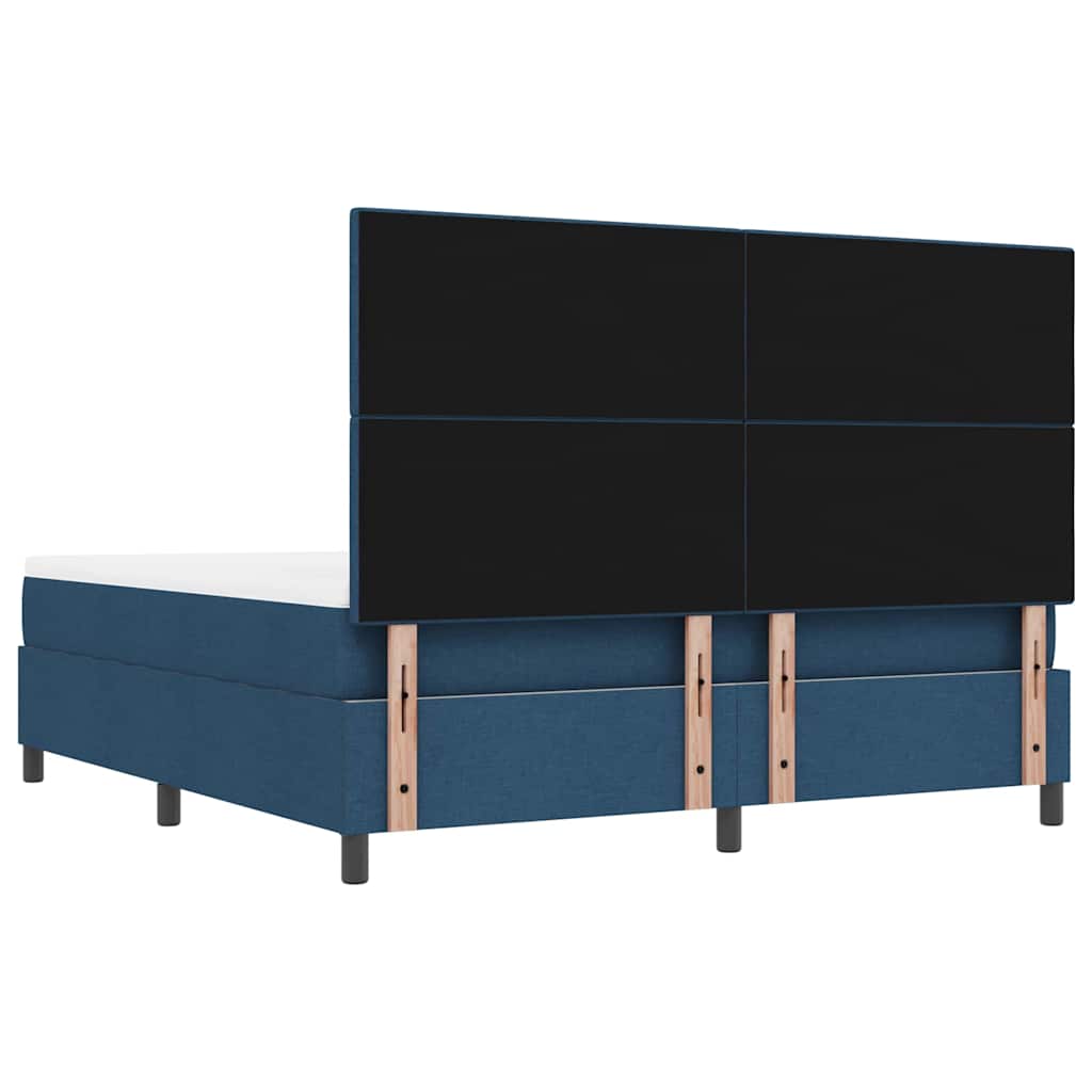 Box spring seng med hovedgærde Blå 180 x 200 cm Stof