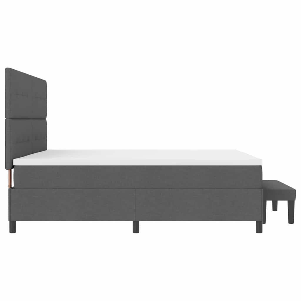 Box spring seng med hovedgærde Mørkegrå 200 x 200 cm Stof
