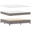 Box spring seng med hovedgærde Gråbrun 200 x 200 cm Stof