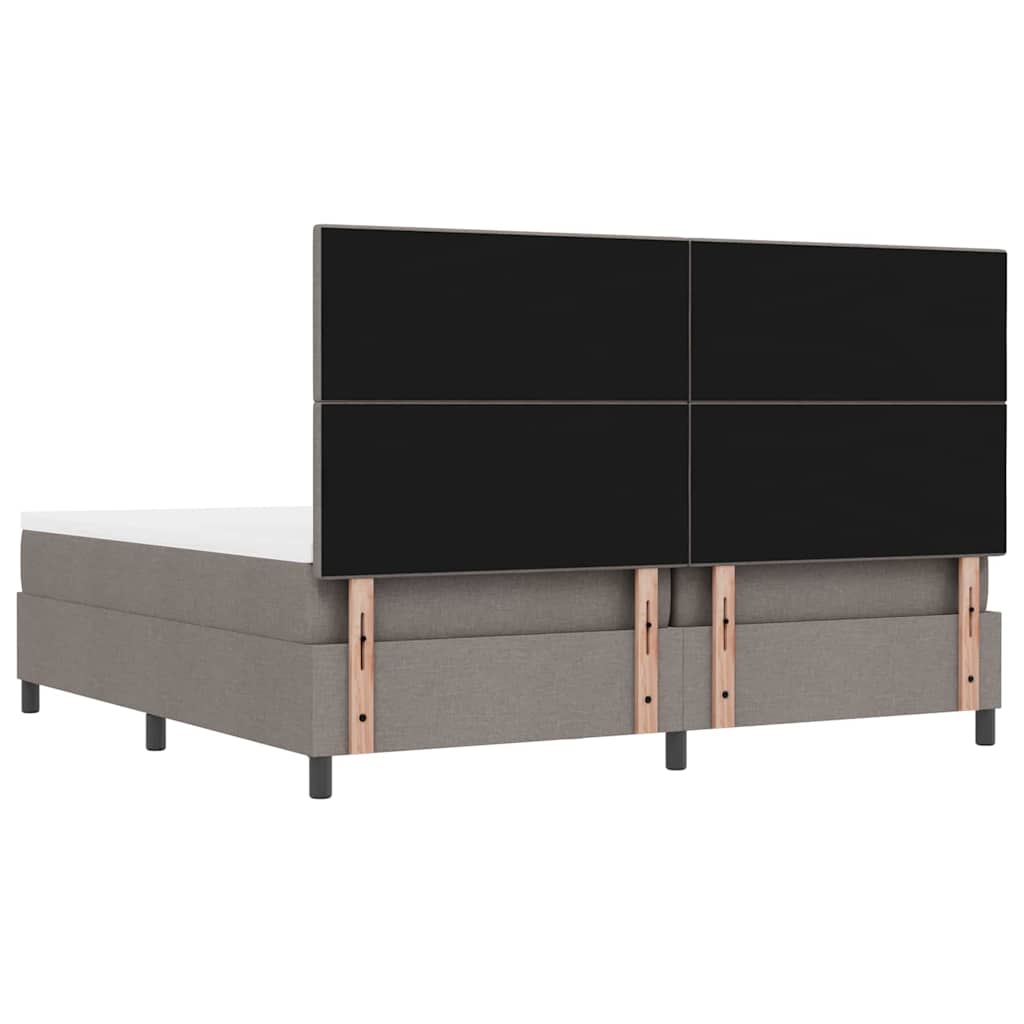 Box spring seng med hovedgærde Gråbrun 200 x 200 cm Stof