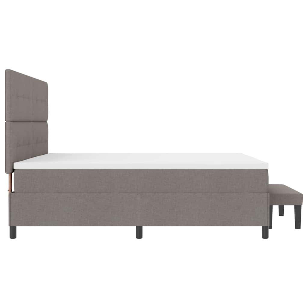 Box spring seng med hovedgærde Gråbrun 200 x 200 cm Stof