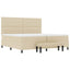 Box spring seng med hovedgærde Creme 200 x 200 cm Stof