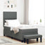 Box spring seng med hovedgærde Mørkegrå 80 x 200 cm Stof