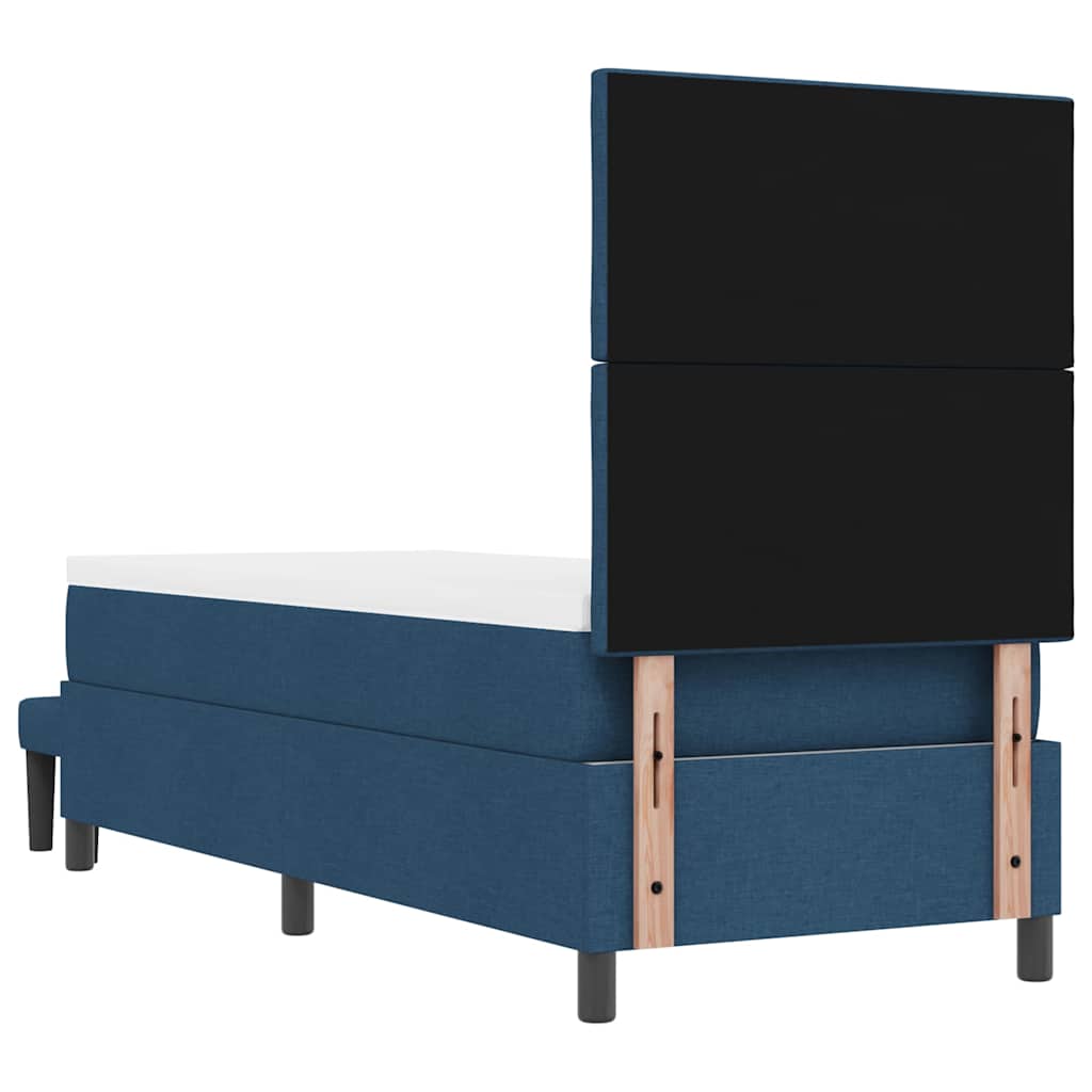 Box spring seng med hovedgærde Blå 80 x 200 cm Stof