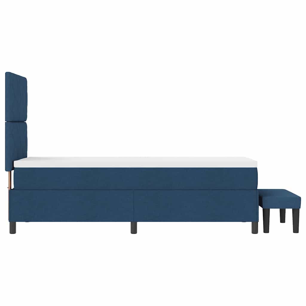 Box spring seng med hovedgærde Blå 80 x 200 cm Stof