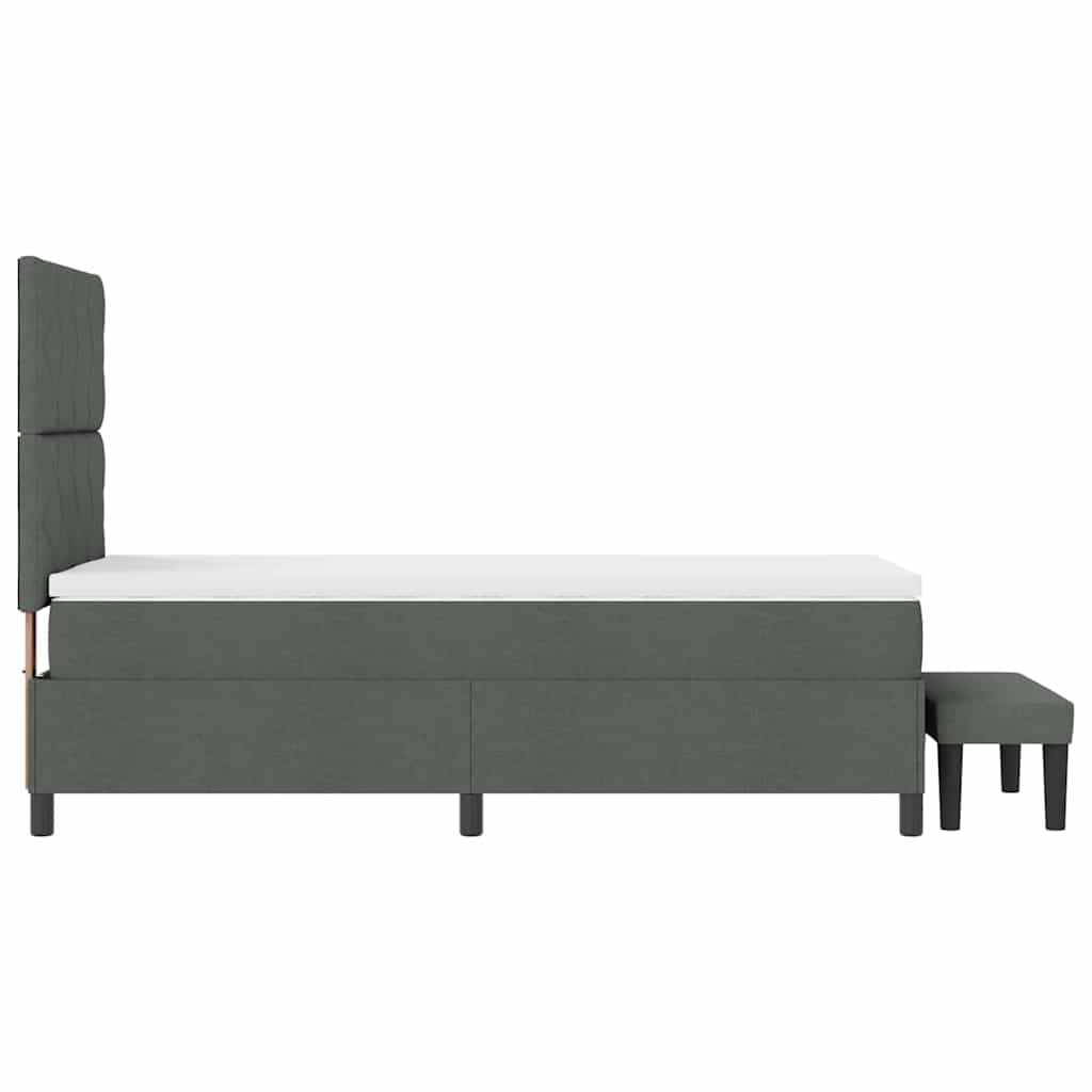 Box spring seng med hovedgærde Mørkegrå 90 x 190 cm Stof