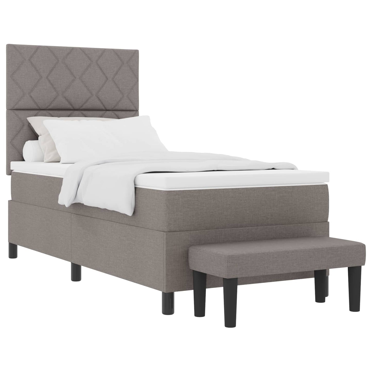 Box spring seng med hovedgærde Gråbrun 100 x 200 cm Stof
