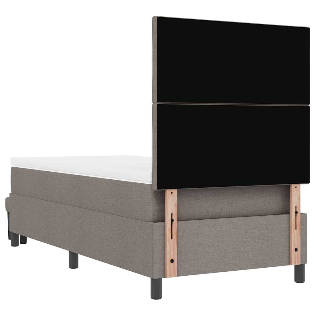Box spring seng med hovedgærde Gråbrun 100 x 200 cm Stof