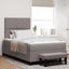 Box spring seng med hovedgærde Gråbrun 120 x 190 cm Stof